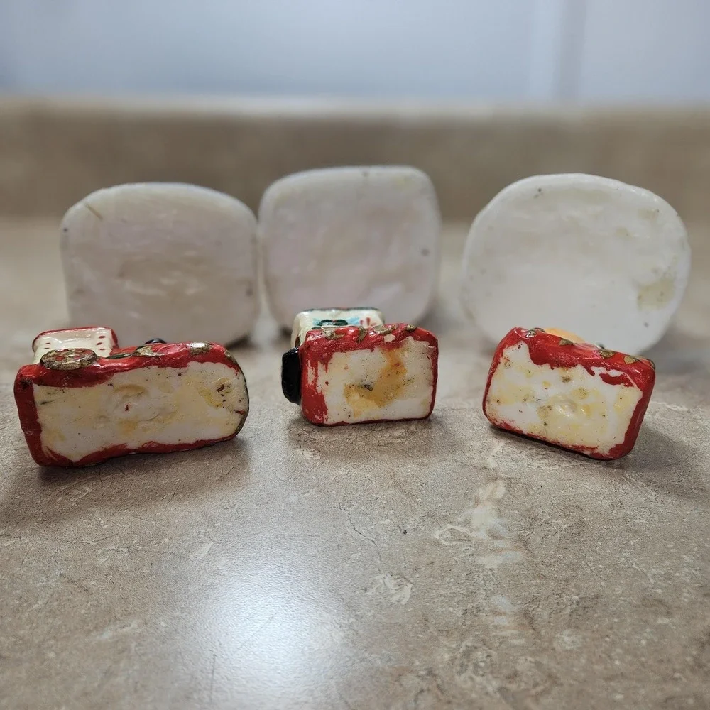 VTG Mini Christmas‎ Village Houses Train Hand Painted Candles Lot Holiday Decor